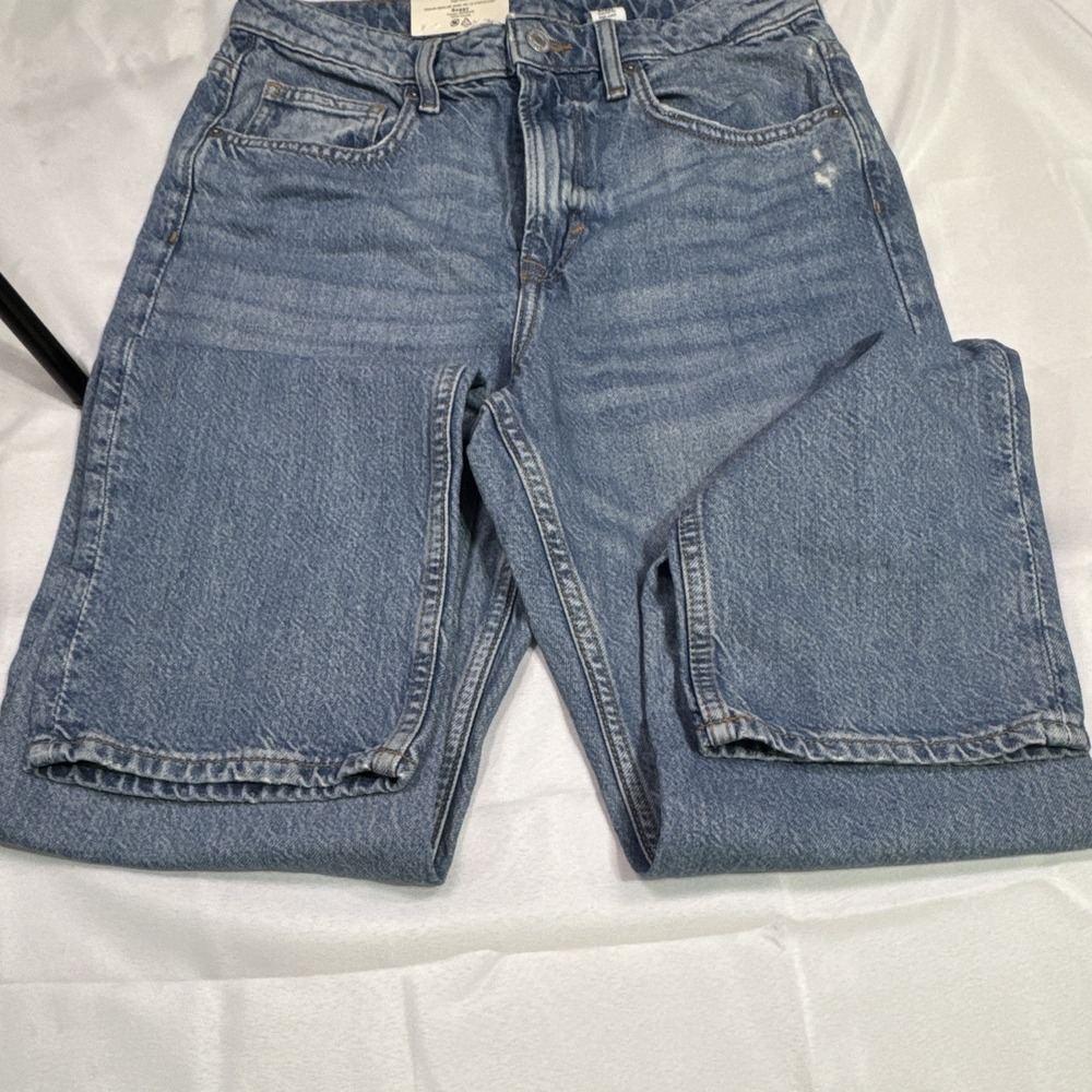 H&M Baggy High Waist Jeans Women's Size 6 Light Wash Wide Leg Denim NWT - Picture 8 of 10